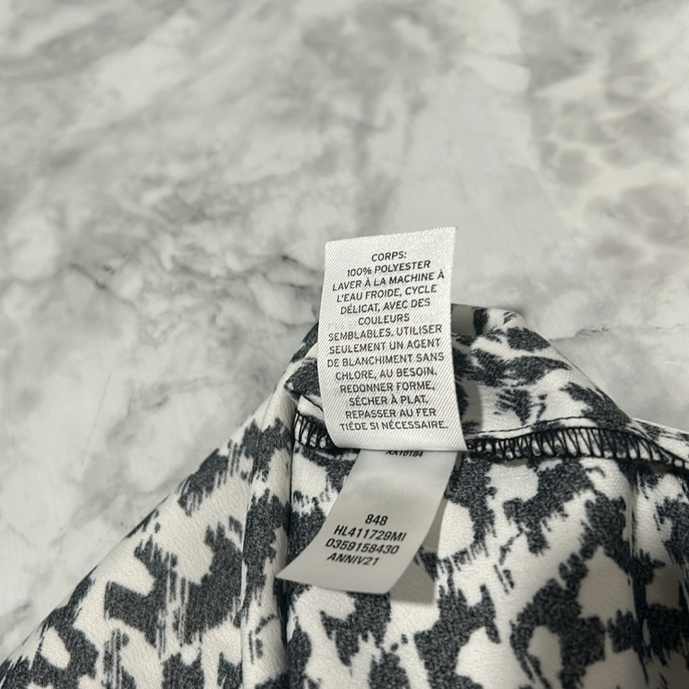 HALOGEN WOMENS RAW EDGE TANK BLACK LEOPARD PRINT Sz 1 - Picture 8 of 11